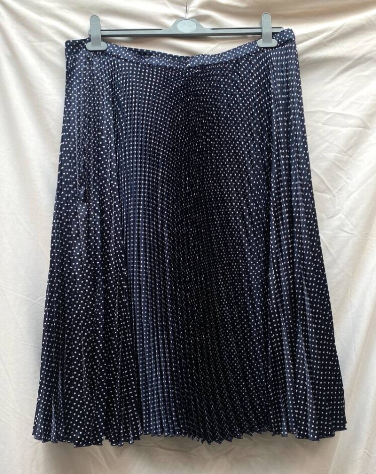 Crew Clothing Company Pleated Maxi Skirt Navy Blue Size: 18