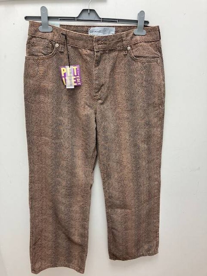 River Island Straight Jeans Brown Size: 14