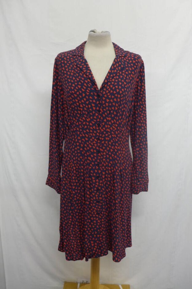 Hush Long Sleeve Print Dress Black & Red Size: 10