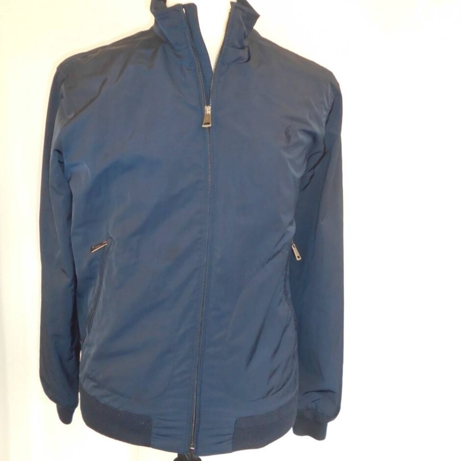 Polo Ralph Lauren Zip Up Bomber Jacket  Navy Blue Size: M