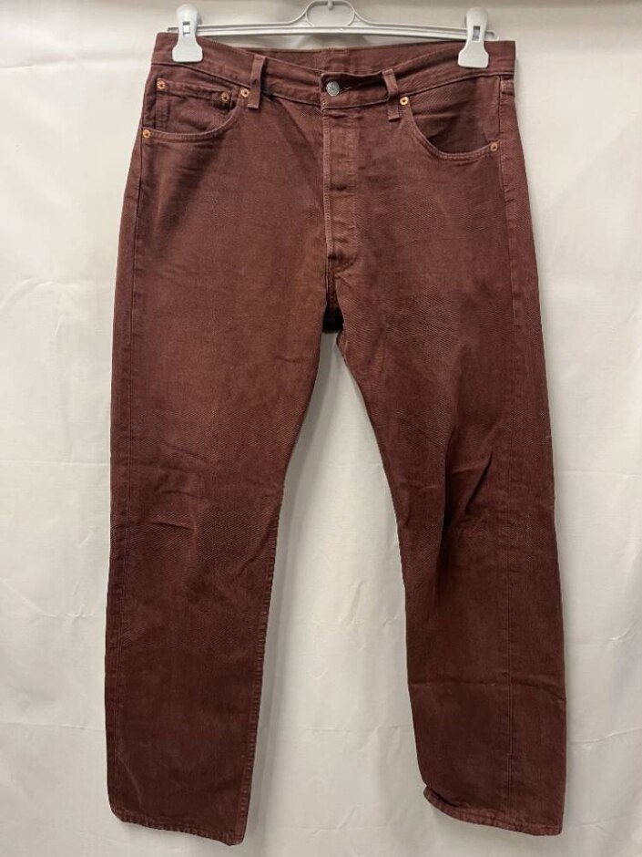 Levi's Classic 501 Straight Leg Jeans Brown Size: 34