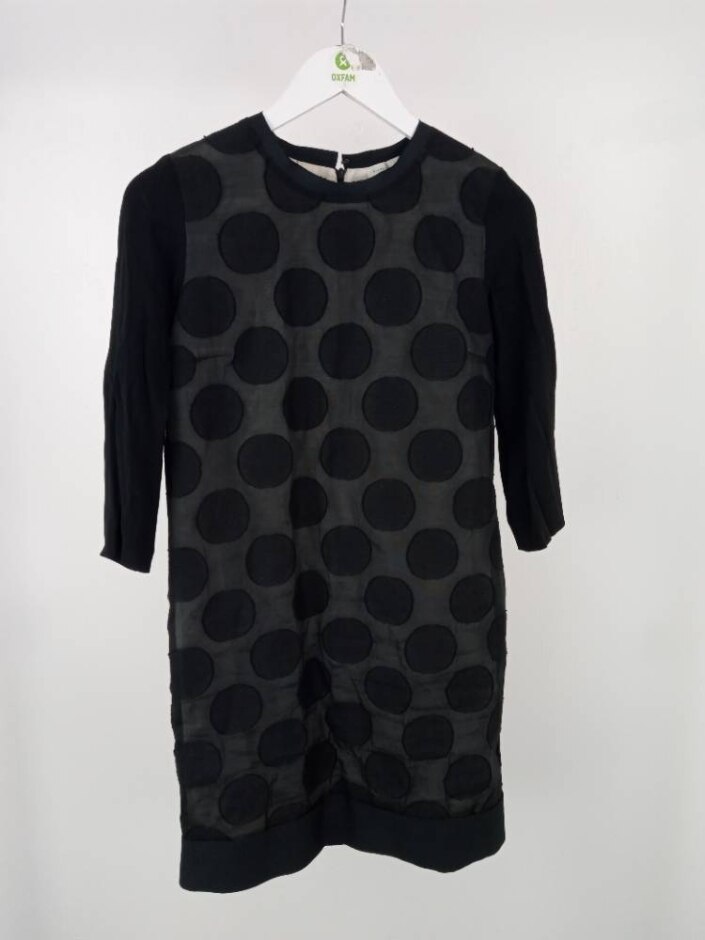 Victoria Beckham Polka Dot Mini Dress Black Size: 8