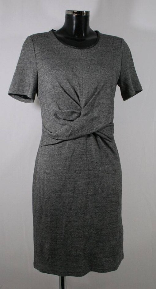 Oui Gathered Dress Grey Size: 12