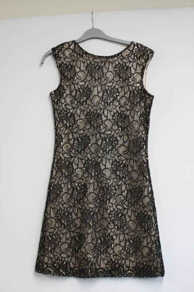 Kela Loves London Lace Bodycon Dress  Black/gold Size: 12
