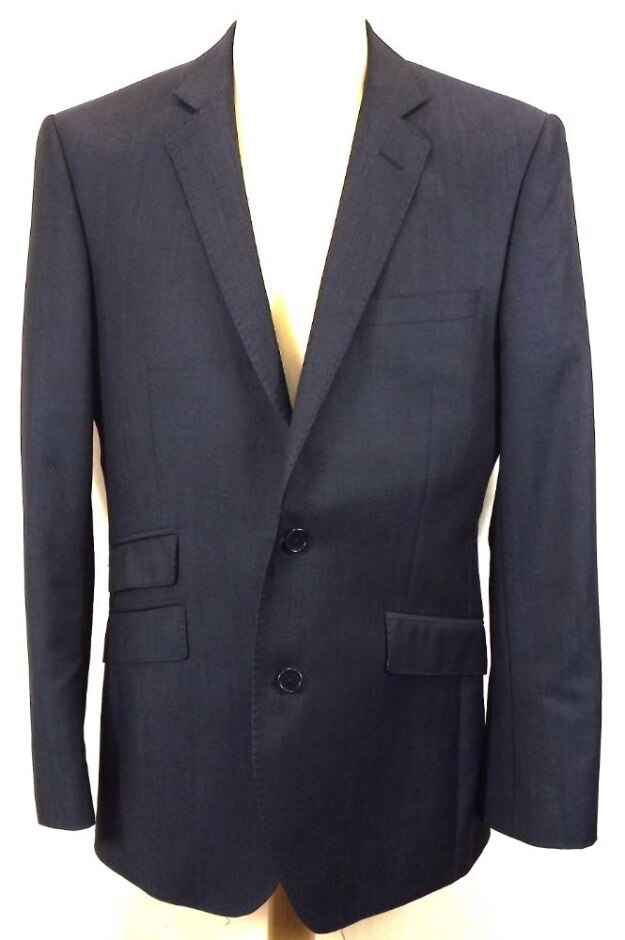 Alexandre Of England Men's Single Breasted Blazer Navy Blue Size: M