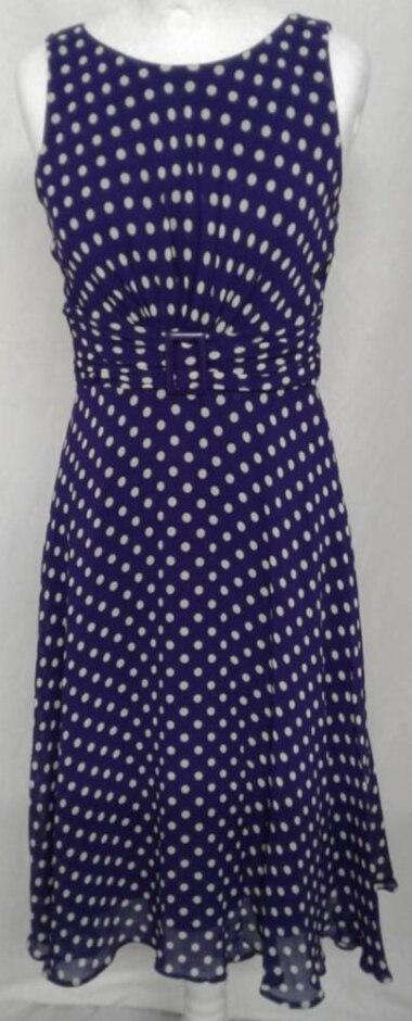 Wallis  A Sleeveless, Occasion Dress.  Purple/ Cream Size: 10