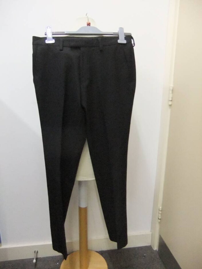 Next Straight Fit Trousers Black Size: 30