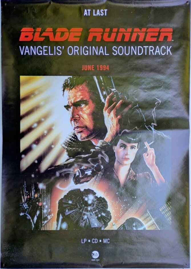 'blade Runner' Soundtrack (1994) Vangelis - Original Promo Poster *rolled Not Folded Exshop Stock*