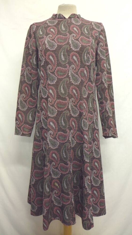 Unbranded Paisely Print Shift Dress Pink & Green Size: 10