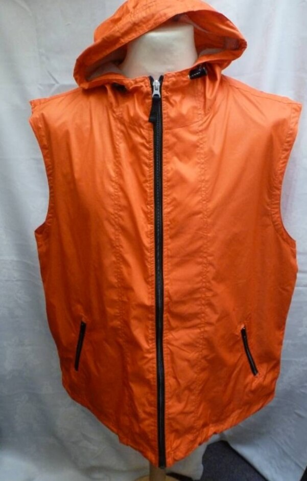 Gap Hooded Windbreaker Gilet  Orange  Size: Xl
