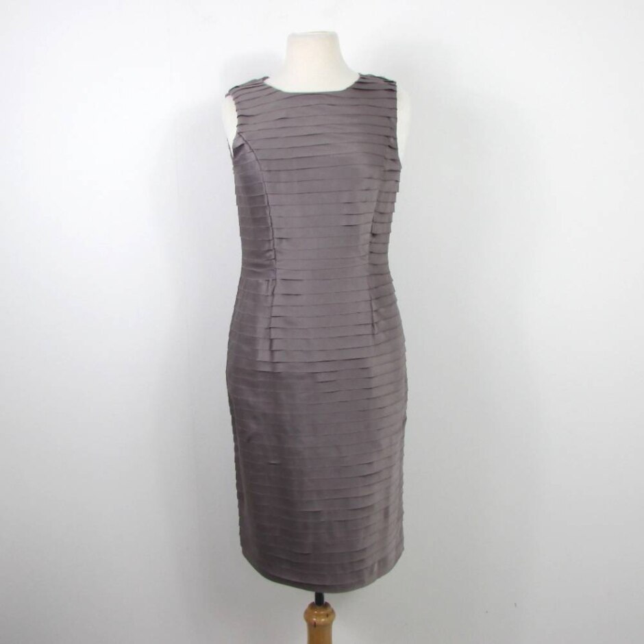 Warehouse Sleeveless Dress Taupe Size: 12