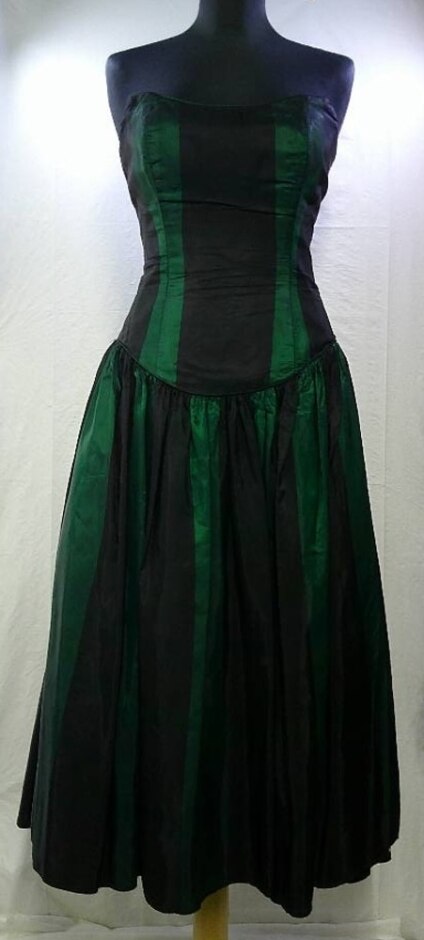 Frances Lee Dress Green/black Size: 14