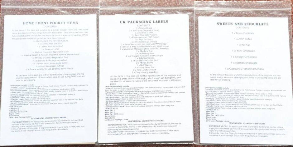 3 Packs Repro Wwii Paper/card Ephemera
