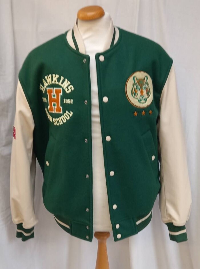 Bnwot H & M Varsity Jacket Stranger Things Green & Cream Size: M