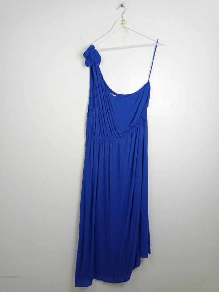 Hush  One Shoulder Midi Dress Blue Size: 18