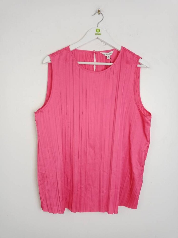 Autograph Plisse Vest Top Pink Size: 20