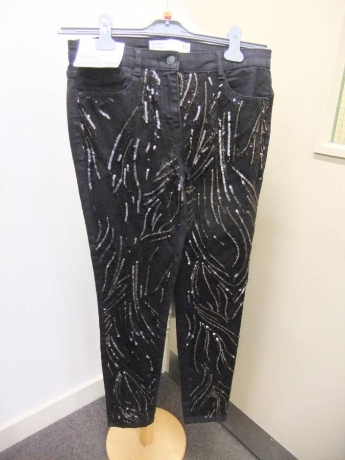 Next Sequin Embellished Jeans Bnwt Black Size: 10