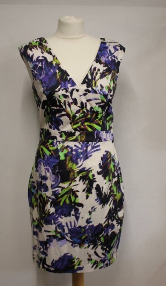French Connection Bnwt Shift Dress White Multi Size: 12