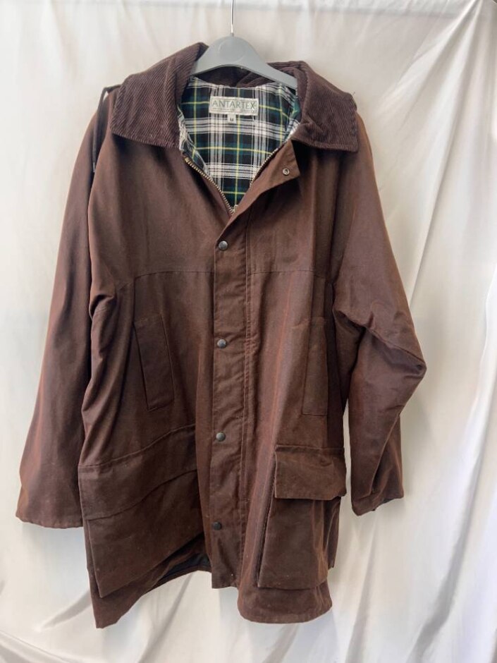 Antartex Wax Jacket Brown Size: M