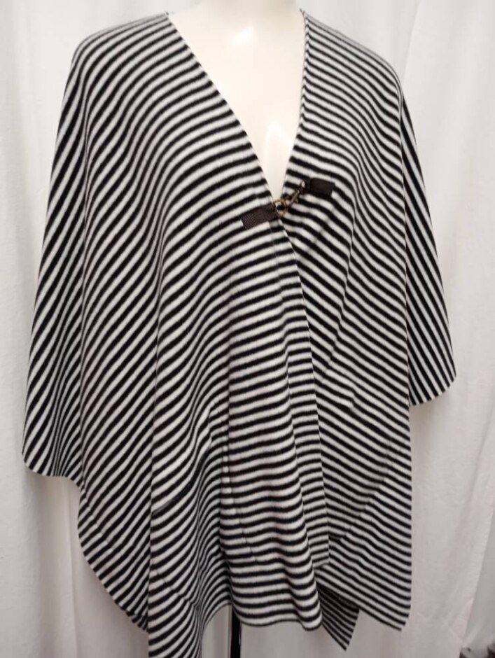 Henriette Steffensen Poncho Cape Striped Size: One Size