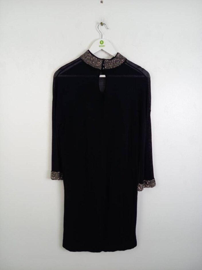 Phase Eight Knit Dress With Sparkly Collar Black Size: 14