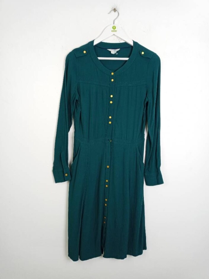 Boden  Long Sleeve Shirt Dress Green  Size: 12