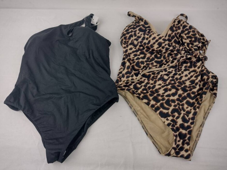 M&s Marks & Spencer Swimsuit Bundle X 2 Black & Leopard Size: 16
