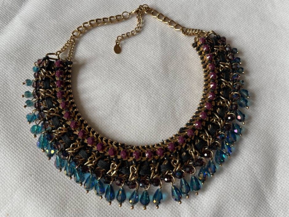 Dark Jewel & Gold Chunky Chain Choker