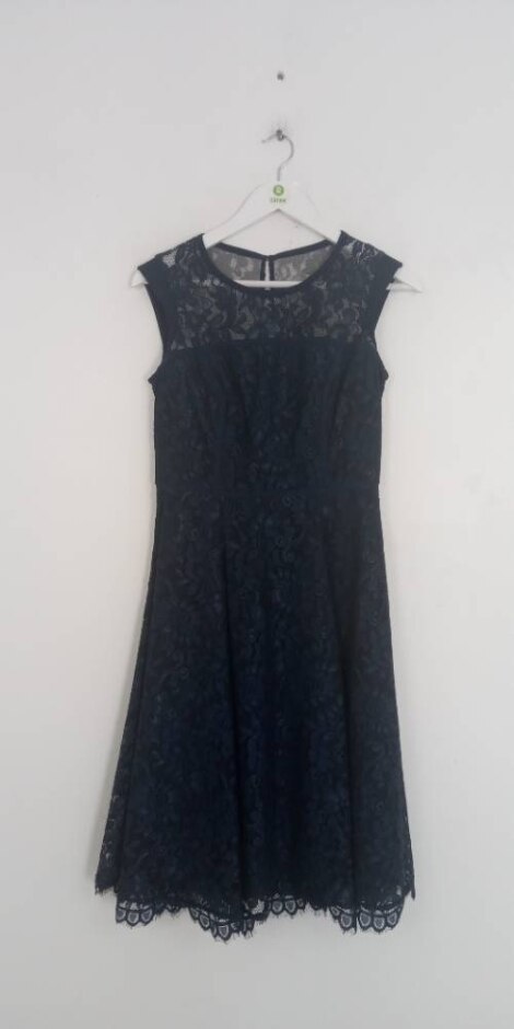 Precis Petite Lace A-line Dress Navy Size: 8
