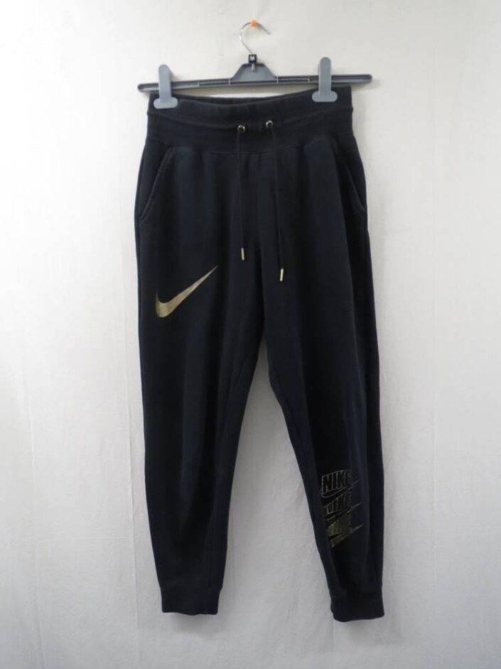 Nike Cuffed, Slim Joggers Black And Gold Size: M