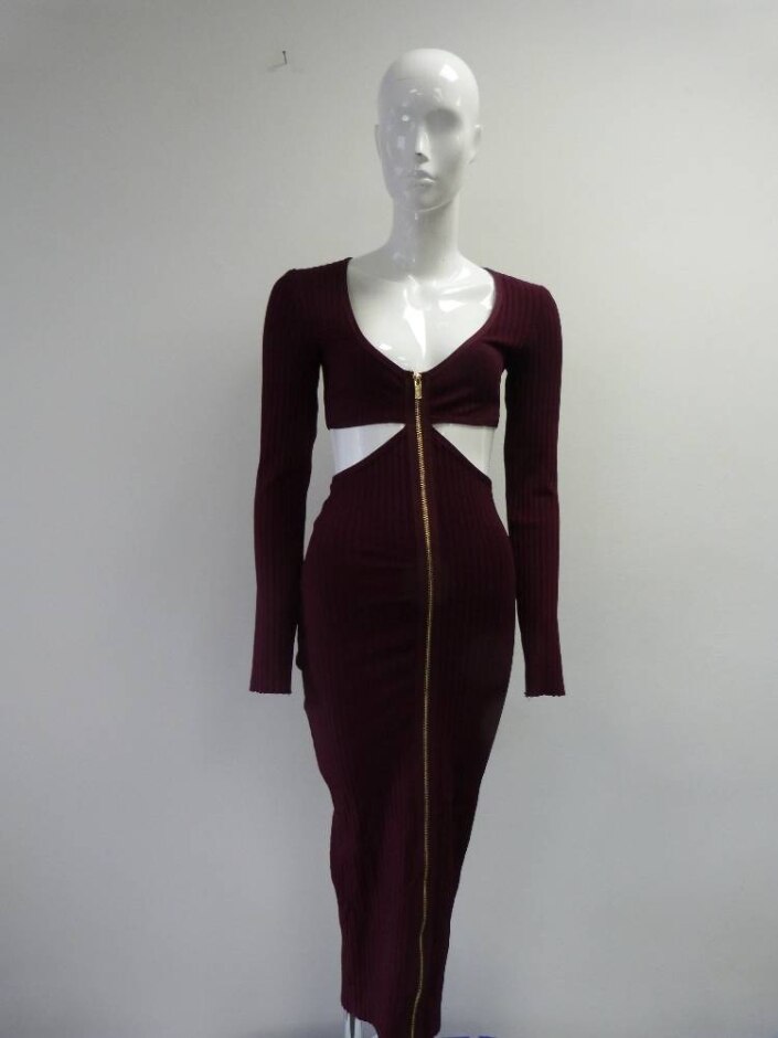 House Of Cb London Long Sleeved Dress Red Size: S