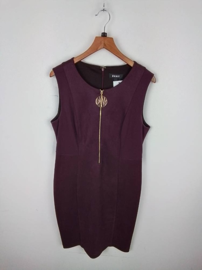 Dkny Sleeveless Dress Maroon Size: 12