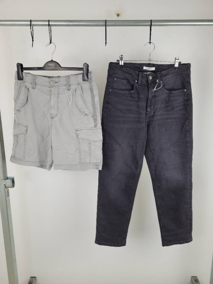 M&s Per Una 2xbundle Trousers Shorts Grey Black Size: 12