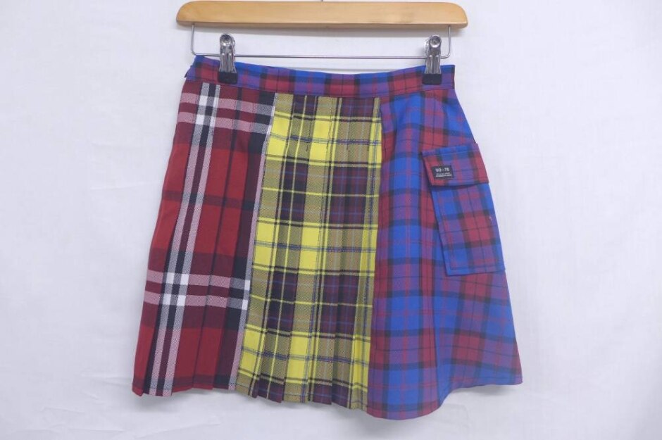 Urban Outfitters Plaid Pocketed Mini Skirt Red,blue,yellow Size: S