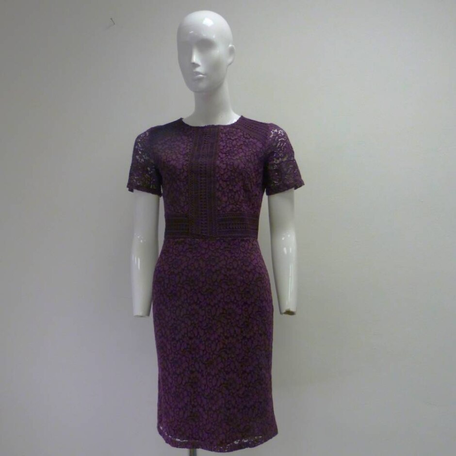 Warehouse Short Sleeved Dress Purple Size: 12