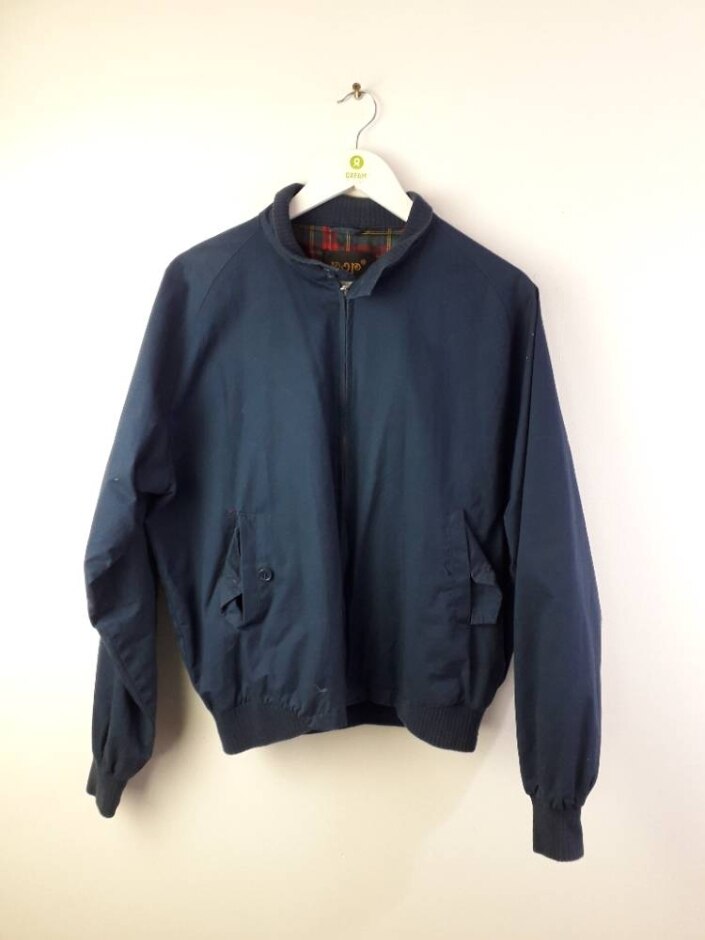 Pop England Vintage Bomber Jacket Blue Size: Xxl