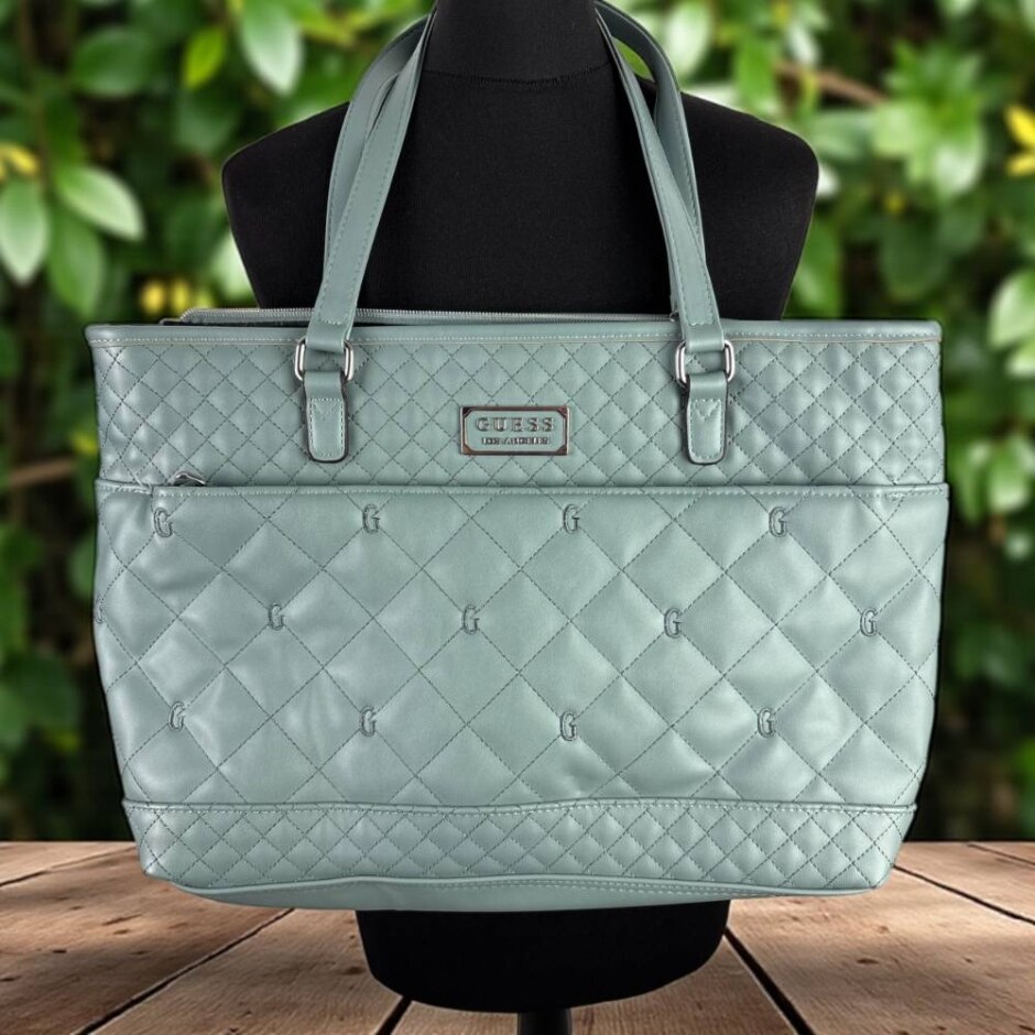 Guess Angeles Tote Grey Handbag 11'' X 18''