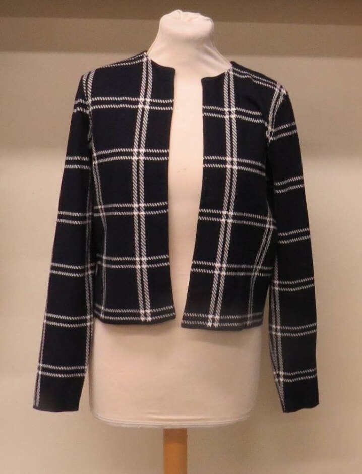 Hobbs Check Pattern Jacket Black/white Size: S