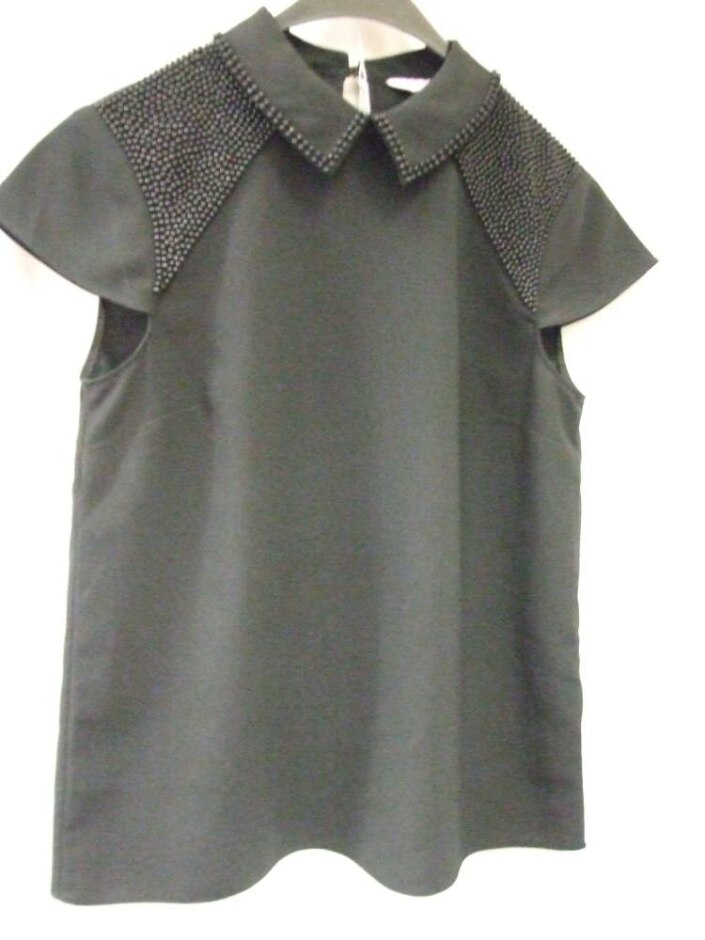 Ted Baker Short Sleeve Beaded Top Black Size: S