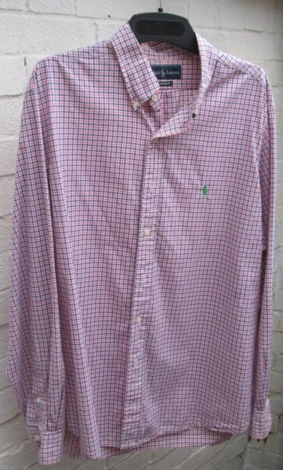 Polo Ralph Lauren Men's Shirt Pink And White Size: One Size
