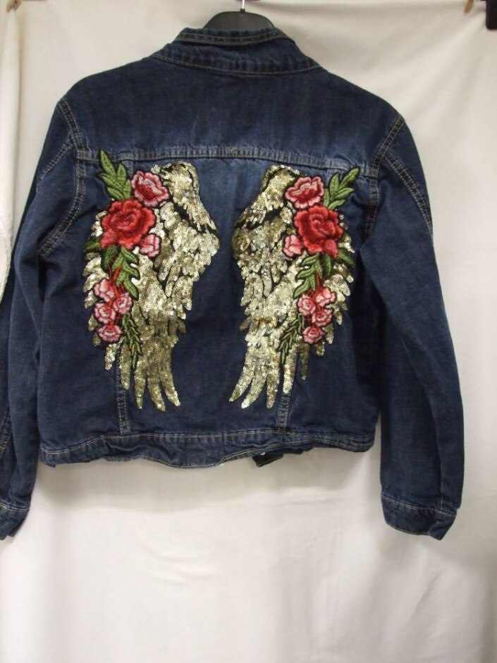 Cat In The Hood Embroidered Denim Jacket Denim Blue Size: 12 - 13 Years