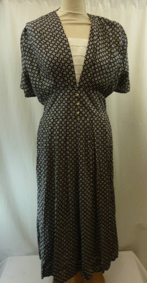 Dorothy Perkins Polka Dot Dress Navy Blue Size: 12