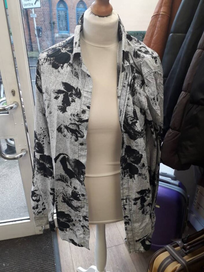 Diesel Shirt Grey & Black Size: Xl