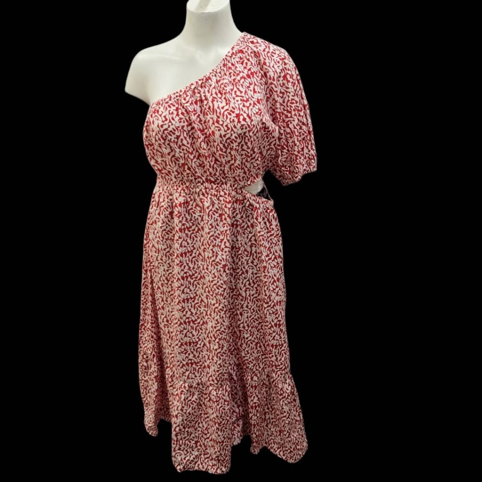 M&s Marks & Spencer Dress Red, White Size: 20