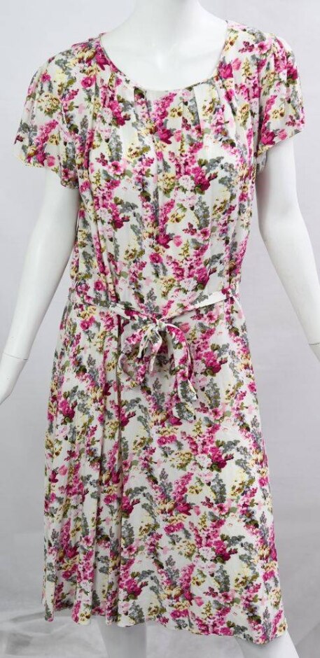 Lady Vintage  Dress With Floral Pattern Multi Color Size: 16