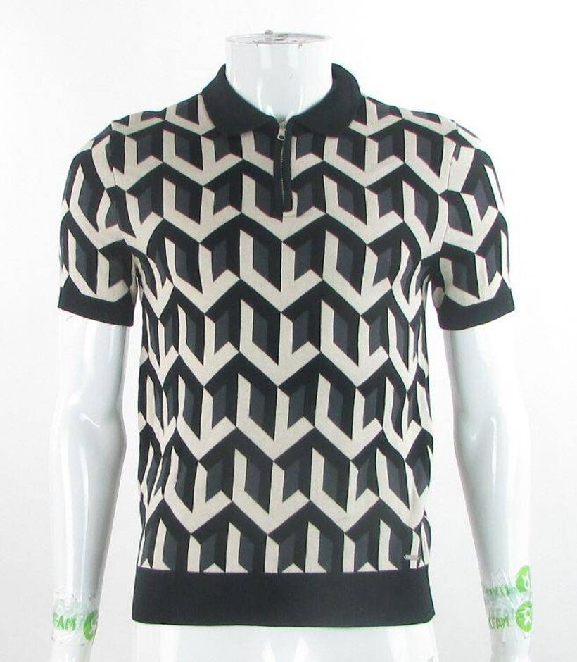 Bnwot Autograph 35" Short Sleeved Shirt Grey & Ecru Size: S