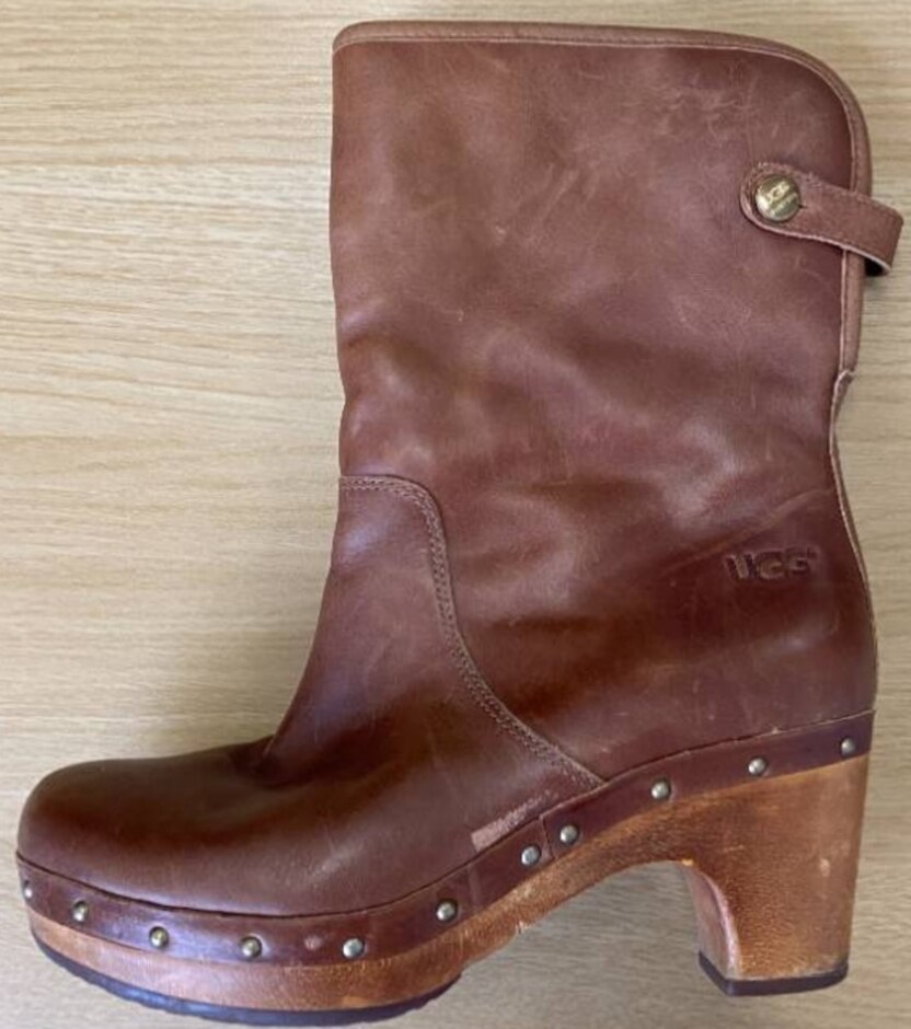 Ugg Tan Sheepskin Lined Leather Boots Uk 4.5