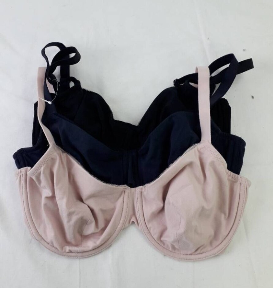 M&s Marks & Spencer Wired Unpadded Bras Bundle X 3 Pink Navy Black Size: 36a