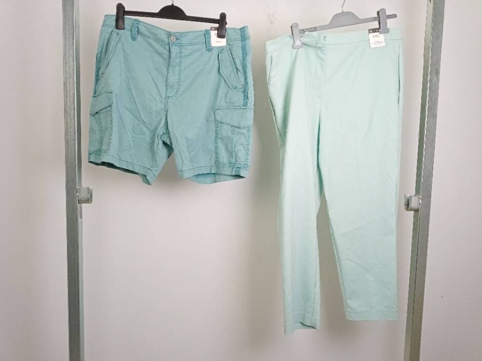 M&s Marks & Spencer 2xbundle Shorts Ankle Grazer Mint Green Size: 20