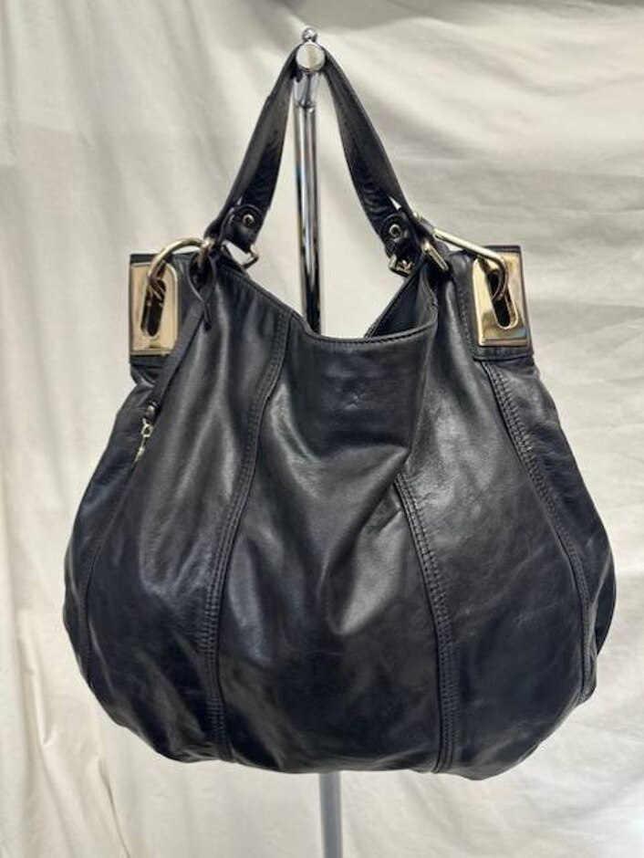 Vintage Dkny  Black Leather Handbag